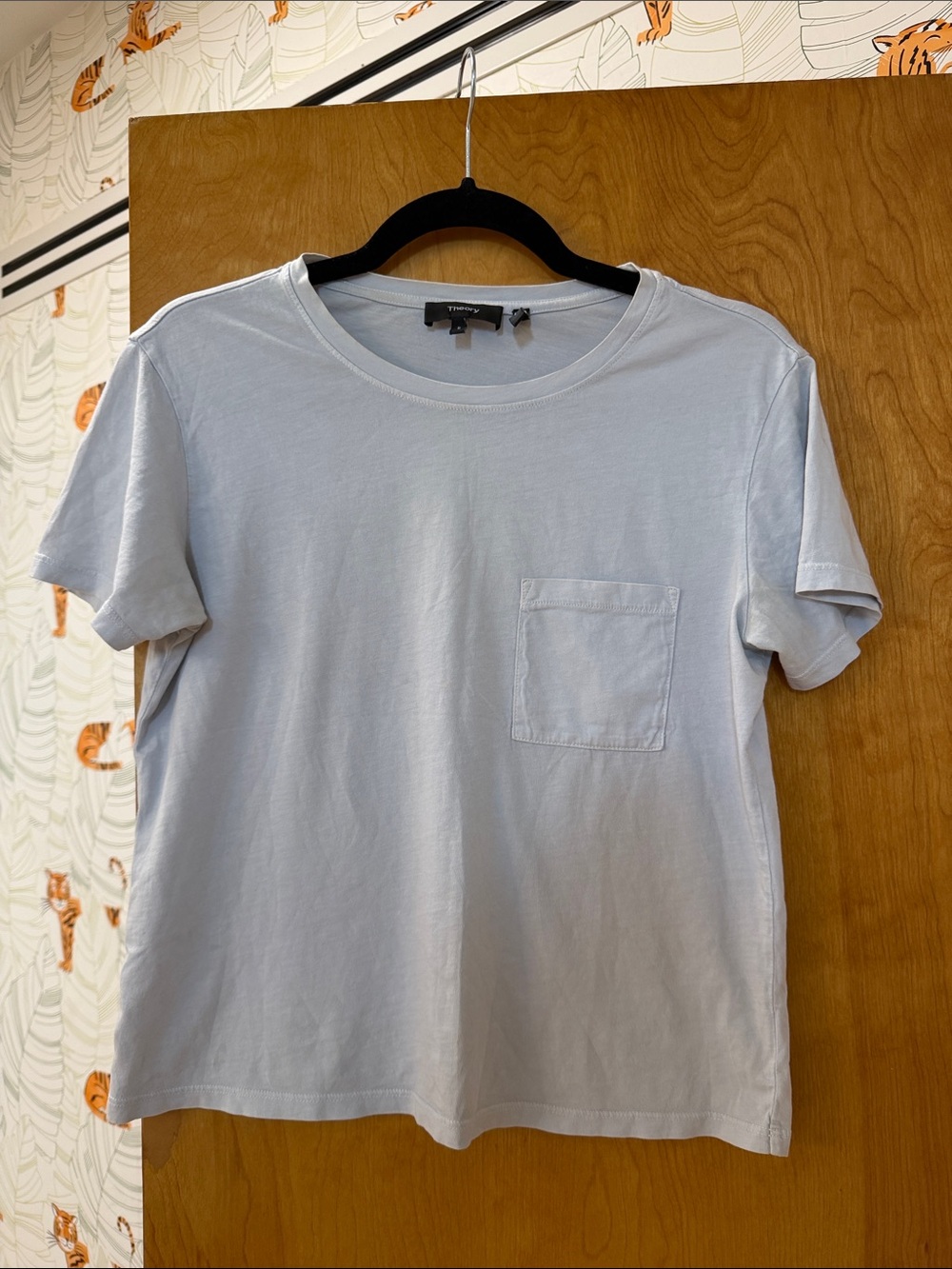 Theory Light Blue Short Sleeve Pocket Tee